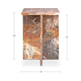 Blair Orange Levante Marble Accent Table - Ornate Home
