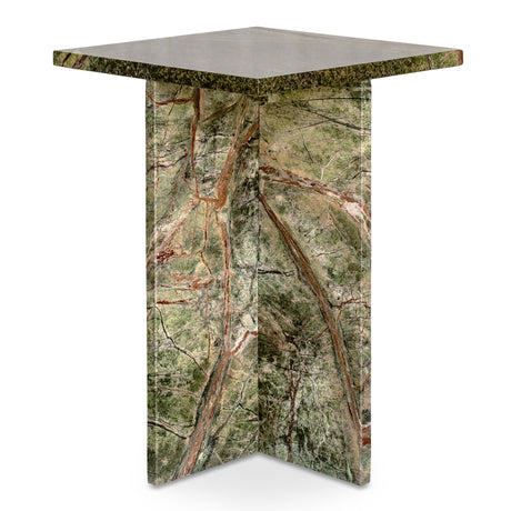 Blair Rainforest Green Marble Accent Table - Ornate Home