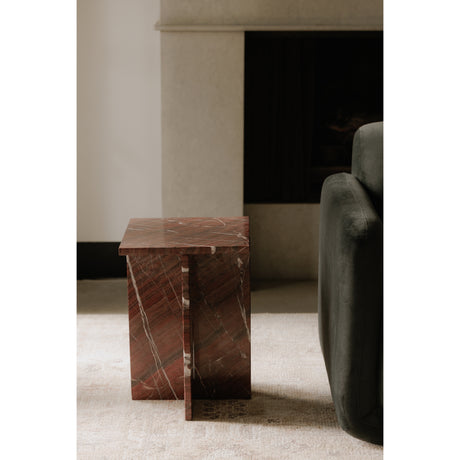 Blair Rosso Levanto Marble Accent Table - Ornate Home