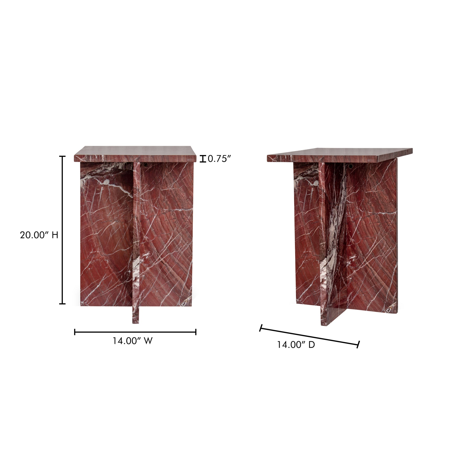 Blair Rosso Levanto Marble Accent Table - Ornate Home