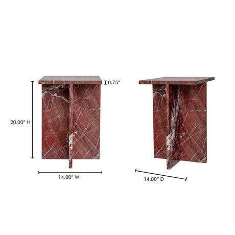 Blair Rosso Levanto Marble Accent Table - Ornate Home