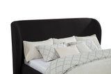 Blaire Black Upholstered California King Wingback Platform Bed - Ornate Home