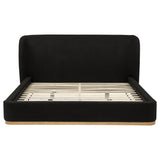 Blaire Black Upholstered Eastern King Wingback Platform Bed - Ornate Home