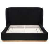 Blaire Black Upholstered Queen Wingback Platform Bed - Ornate Home