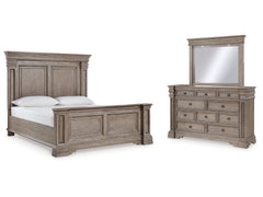 Blairhurst King Panel Bedroom Set with Dresser and Mirror - Ornate Home