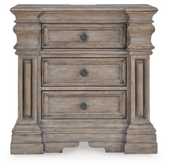 Blairhurst Light Grayish Brown King Panel Bed, Chest and 2 Nightstands - Ornate Home
