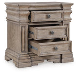 Blairhurst Light Grayish Brown King Panel Bed, Chest and 2 Nightstands - Ornate Home