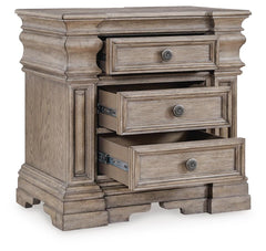 Blairhurst Light Grayish Brown King Panel Bed, Chest and 2 Nightstands - Ornate Home