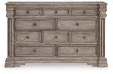 Blairhurst Light Grayish Brown King Panel Bedroom Set with Dresser, Chest and 2 Nightstands (Online Special Price) - Ornate Home