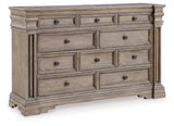 Blairhurst Light Grayish Brown King Panel Bedroom Set with Dresser, Chest and 2 Nightstands (Online Special Price) - Ornate Home