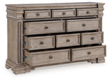 Blairhurst Light Grayish Brown King Panel Bedroom Set with Dresser, Chest and 2 Nightstands (Online Special Price) - Ornate Home