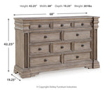 Blairhurst Light Grayish Brown King Panel Bedroom Set with Dresser, Chest and 2 Nightstands (Online Special Price) - Ornate Home