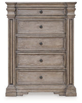 Blairhurst Light Grayish Brown King Panel Bedroom Set with Dresser, Chest and 2 Nightstands (Online Special Price) - Ornate Home