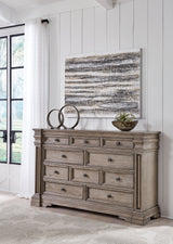Blairhurst Light Grayish Brown King Panel Bedroom Set with Dresser, Chest and 2 Nightstands (Online Special Price) - Ornate Home