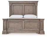 Blairhurst Light Grayish Brown King Panel Bedroom Set with Dresser, Chest and 2 Nightstands - Ornate Home