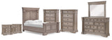 Blairhurst Light Grayish Brown Queen Panel Bed. Dresser, Mirror, 2 Chests and 2 Nightstands (Online Special Price) - Ornate Home