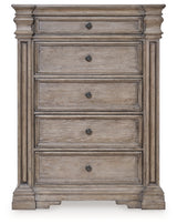 Blairhurst Light Grayish Brown Queen Panel Bedroom Set with Dresser, Mirror, Chest and Nightstand - Ornate Home