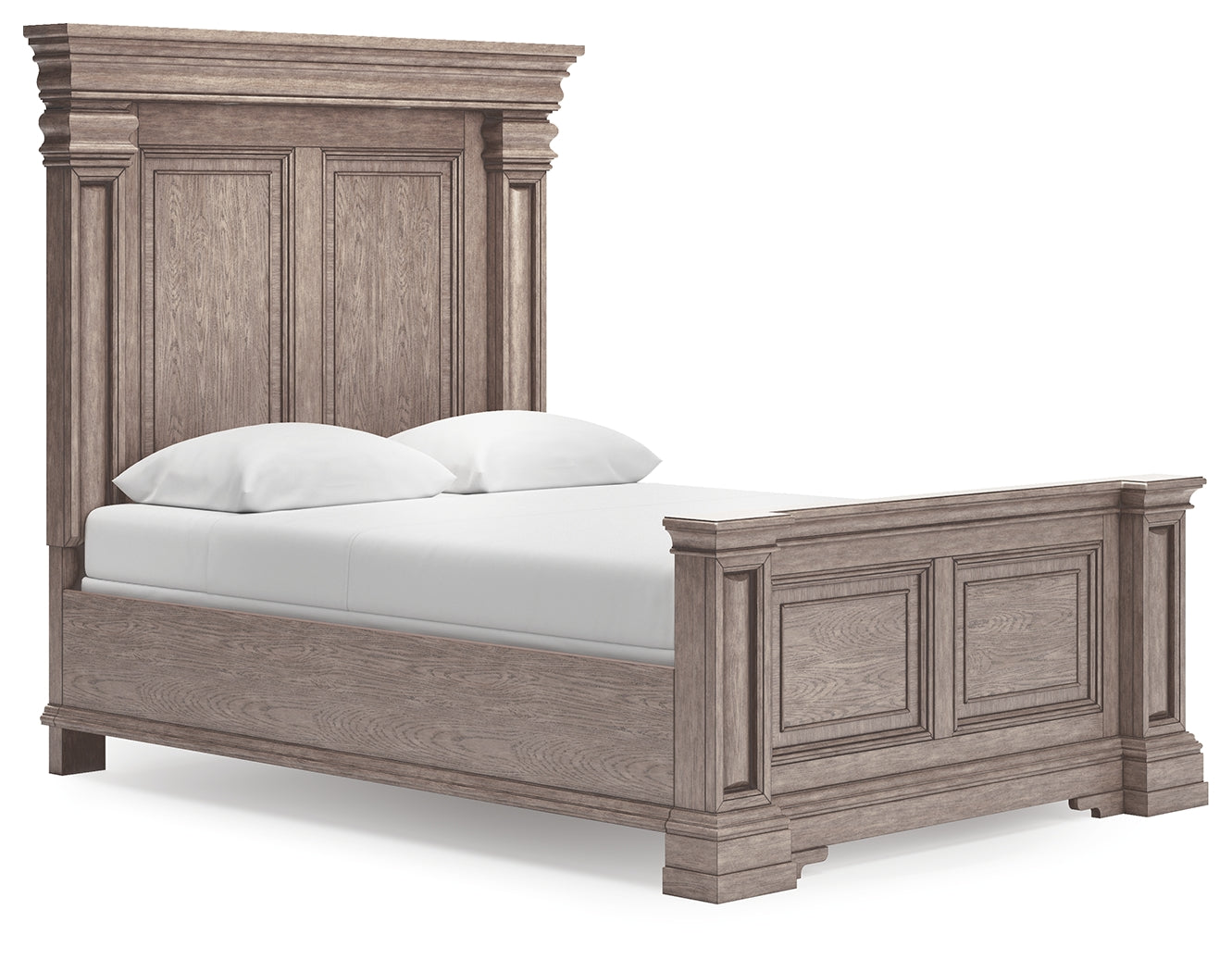 Blairhurst Light Grayish Brown Queen Panel Bedroom Set with Dresser, Mirror, Chest and Nightstand - Ornate Home