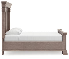 Blairhurst Light Grayish Brown Queen Panel Bedroom Set with Dresser, Mirror, Chest and Nightstand - Ornate Home