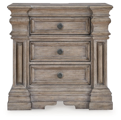 Blairhurst Light Grayish Brown Queen Panel Bedroom Set with Dresser, Mirror, Chest and Nightstand - Ornate Home