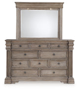 Blairhurst Light Grayish Brown Queen Panel Bedroom Set with Dresser, Mirror and 2 Nightstands (Online Special Price) - Ornate Home