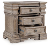 Blairhurst Light Grayish Brown Queen Panel Bedroom Set with Dresser, Mirror and 2 Nightstands - Ornate Home