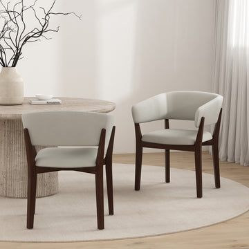Blake Dining Armchair in Greige (set of 2) - Ornate Home