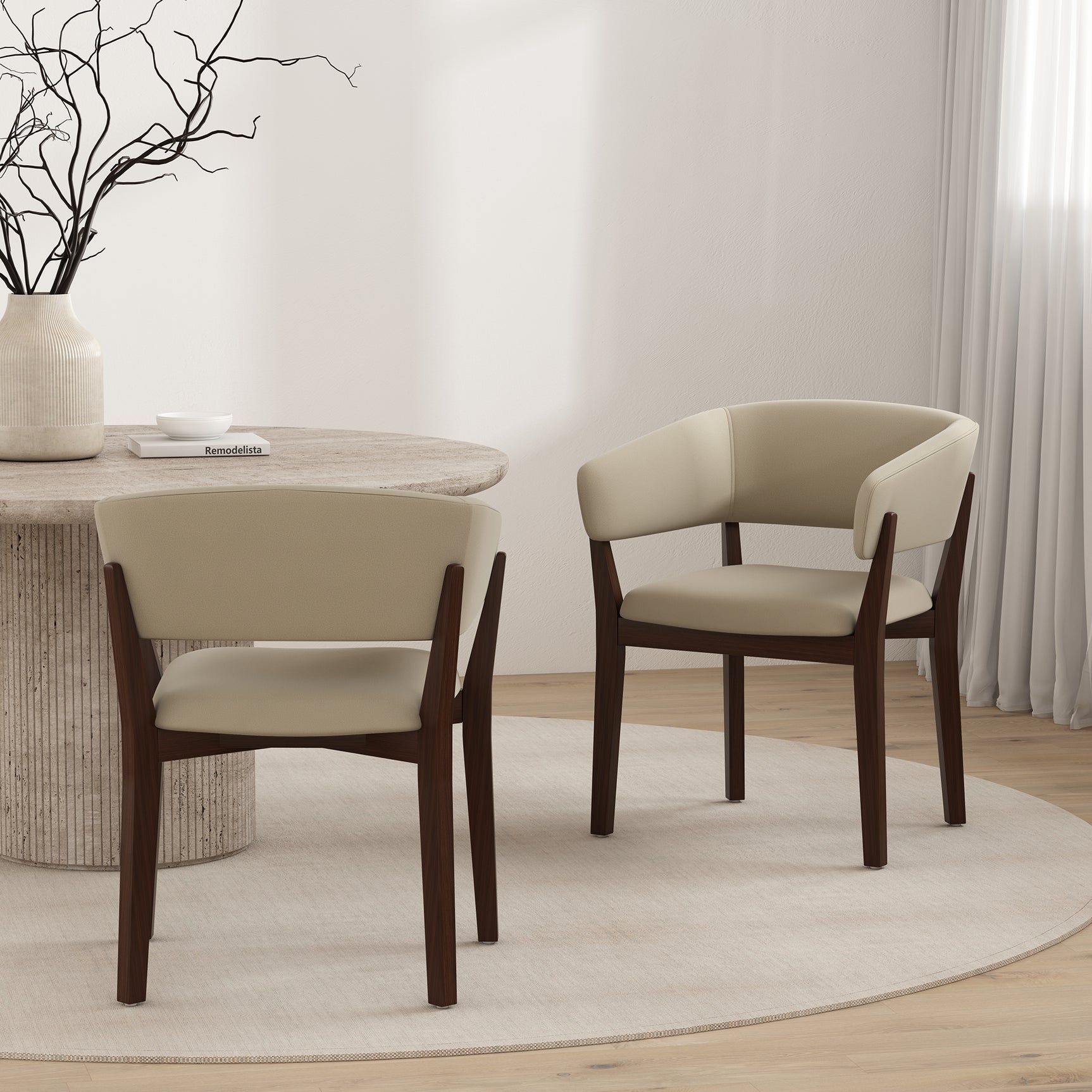 Blake Dining Armchair in Natural (set of 2) - Ornate Home