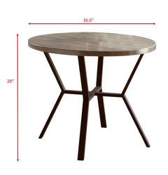 Blake Graywash 5-Piece Round Dining Set - Ornate Home
