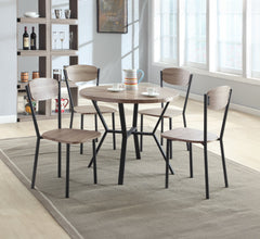 Blake Graywash 5-Piece Round Dining Set - Ornate Home