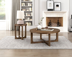 Blake Raund Light Brown End Table - Ornate Home