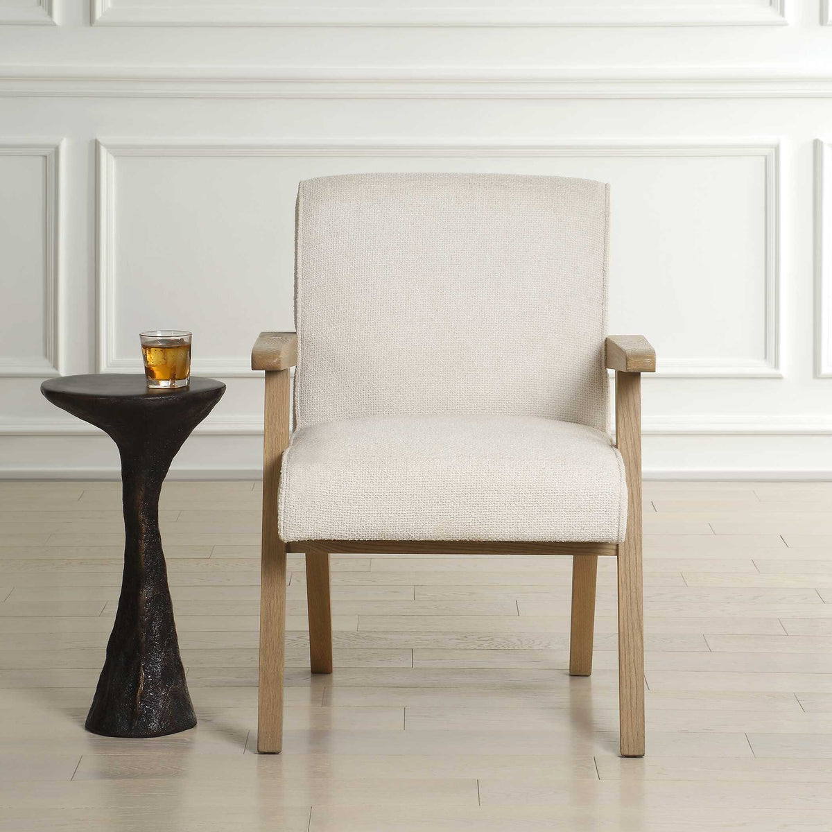 Blakely White Dining Arm Chair - Ornate Home