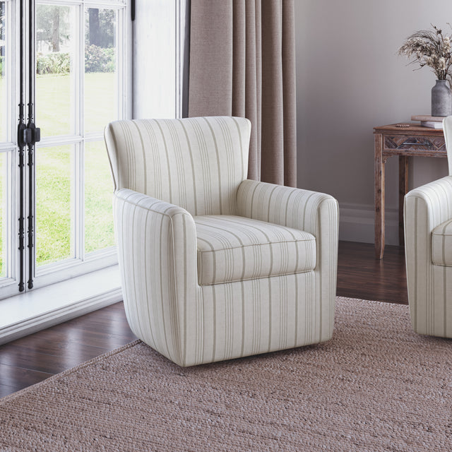 Blakley Beige Blakely Swivel Accent Chair - Ornate Home