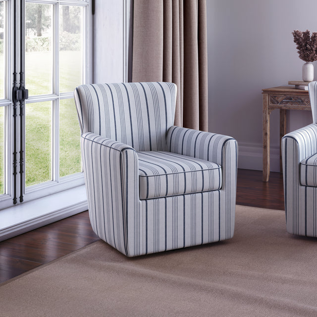 Blakley Blue Blakely Swivel Accent Chair - Ornate Home