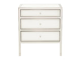 Blanca White/Polished Stainless Nightstand - Ornate Home