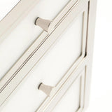 Blanca White/Polished Stainless Nightstand - Ornate Home