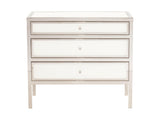 Blanca White/Polished Stainless Nightstand - Ornate Home