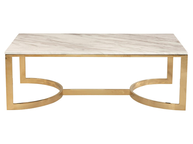 Blanchard Jazz White/Polished Brass Cocktail Table - Ornate Home