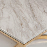 Blanchard Jazz White/Polished Brass Cocktail Table - Ornate Home