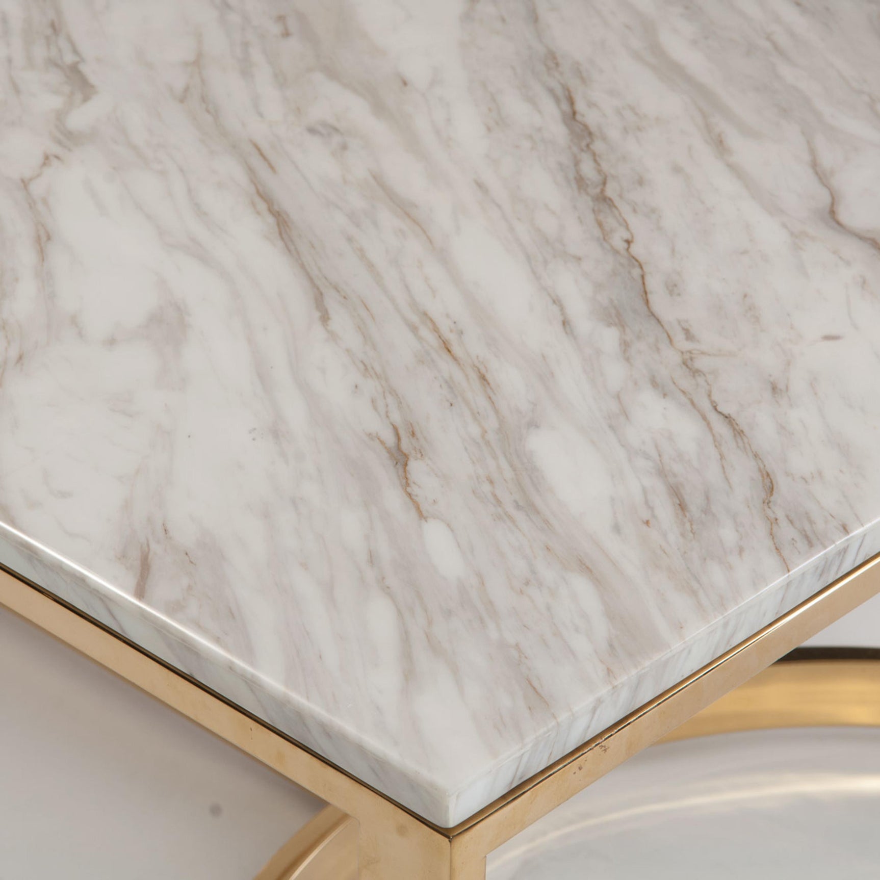 Blanchard Jazz White/Polished Brass Cocktail Table - Ornate Home