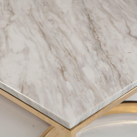 Blanchard Jazz White/Polished Brass Cocktail Table - Ornate Home