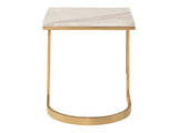 Blanchard Jazz White/Polished Brass Side Table - Ornate Home