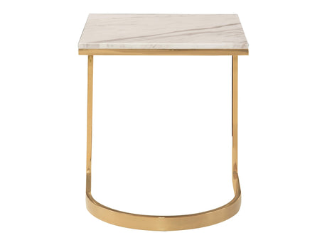 Blanchard Jazz White/Polished Brass Side Table - Ornate Home
