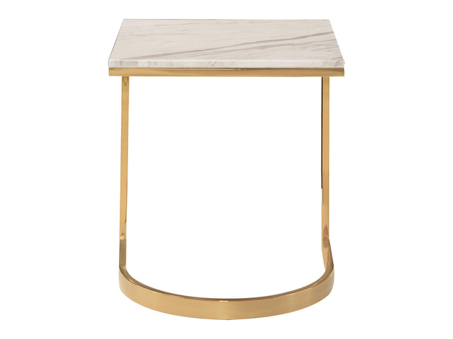Blanchard Jazz White/Polished Brass Side Table - Ornate Home
