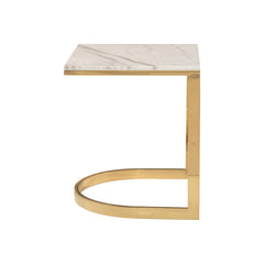 Blanchard Jazz White/Polished Brass Side Table - Ornate Home