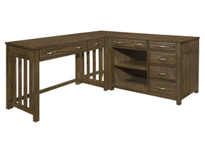 Blanche Brown Gray 3 Pc Corner Desk - Ornate Home