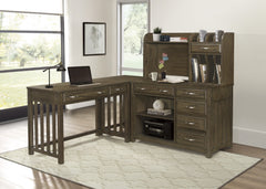 Blanche Brown Gray 3 Pc Corner Desk - Ornate Home