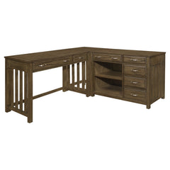 Blanche Brown Gray 3 Pc Corner Desk - Ornate Home