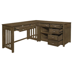 Blanche Brown Gray 3 Pc Corner Desk - Ornate Home