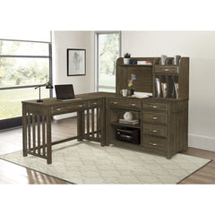 Blanche Brown Gray 3 Pc Corner Desk - Ornate Home